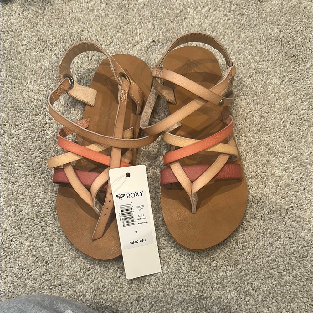 Roxy (Bailey) Women's Strappy Tan, red and pink Sandals